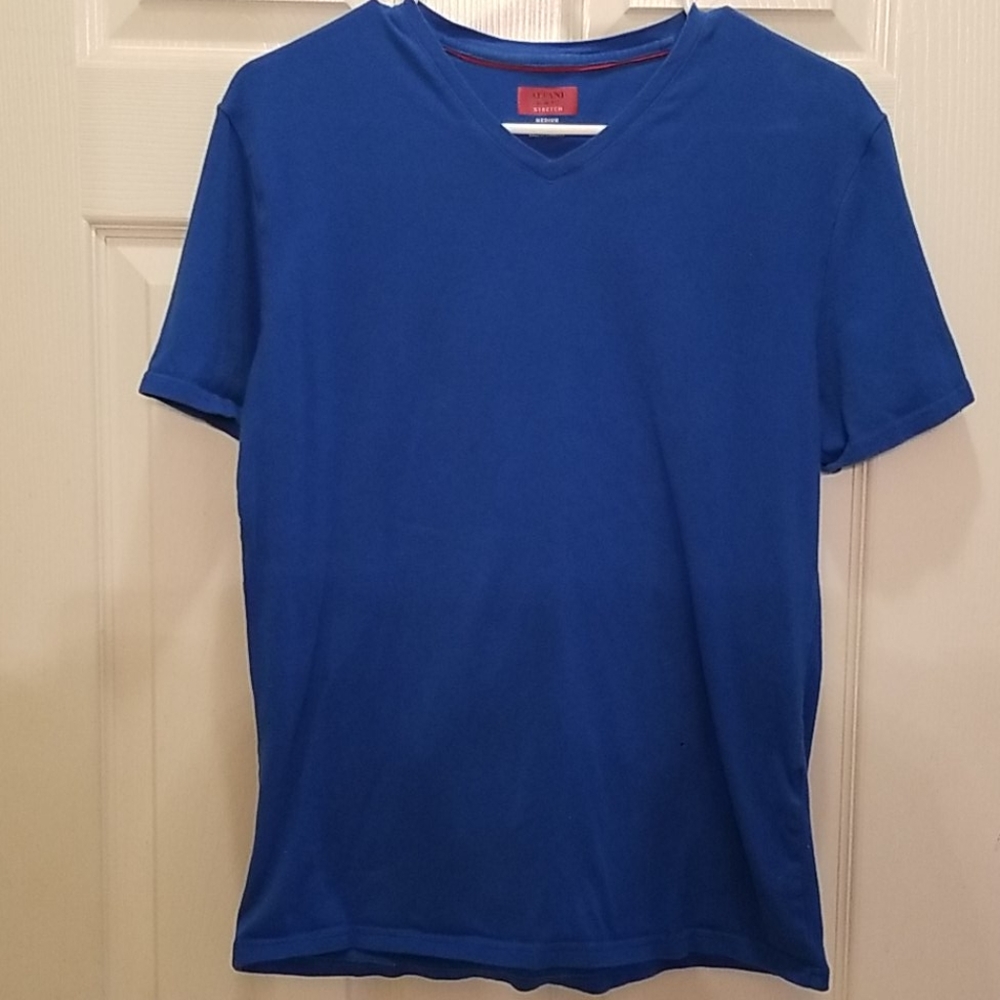 ALFANI Slim Fit Stretch (M) Womens Blue Tee Shirt